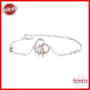 Sterling Silver Adjustable Anklet with Crystal Charm, Infinity Design, Sisters